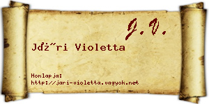 Jári Violetta névjegykártya